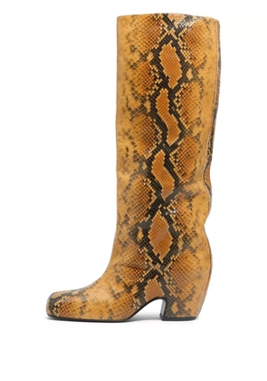 Bimba y Lola 55mm snake-print leather boots - Orange