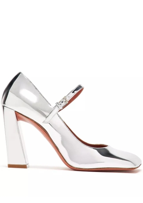 Amina Muaddi 95mm Charlotte pumps - Grey