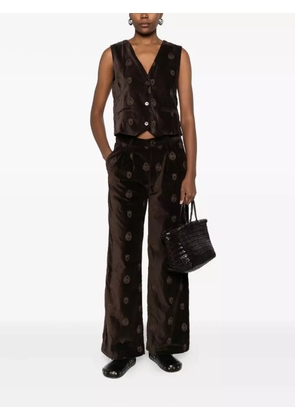 MAISON HOTEL velvet waist coat - Brown