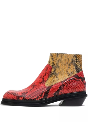 Bimba y Lola 40mm snakeskin-embossed ankle boots - Red