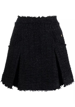 Balmain pleated tweed miniskirt - Black