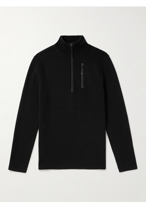 Aztech Mountain - Matterhorn Shell-Trimmed Wool Half-Zip Ski Mid-Layer - Men - Black - S