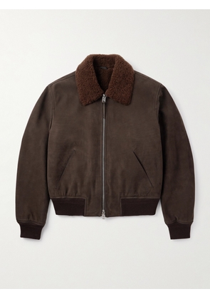 TOM FORD - Shearling Bomber Jacket - Men - Brown - IT 46