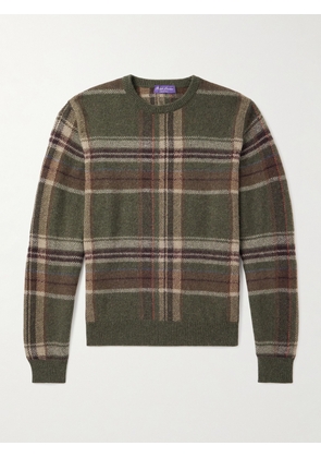 Ralph Lauren Purple Label - Checked Alpaca-Blend Sweater - Men - Green - S