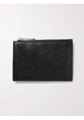 Bottega Veneta - Intrecciato Leather Zipped Cardholder - Men - Black