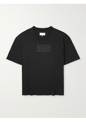 Maison Margiela - Logo-Print Cotton-Jersey T-Shirt - Men - Black - S