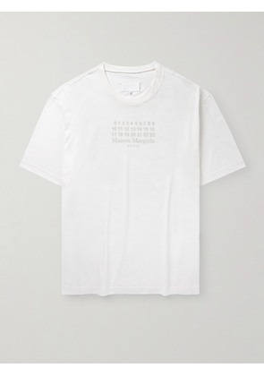 Maison Margiela - Logo-Print Cotton-Jersey T-Shirt - Men - Neutrals - S