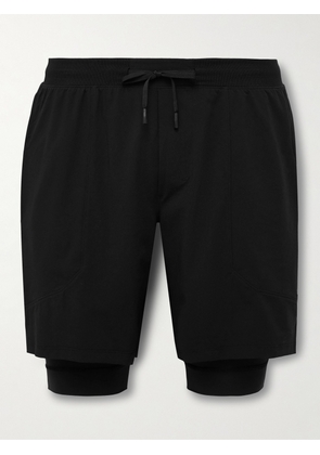 Lululemon - License to Train 7&quot; 2-in-1 Straight-Leg Stretch Recycled-Shell and Jersey Drawstring Shorts - Men - Black - S