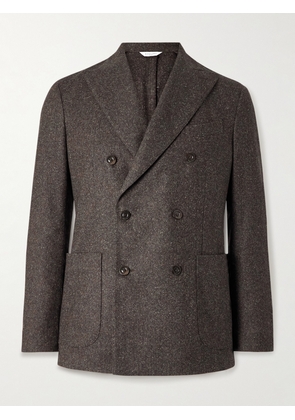 Boglioli - Double-Breasted Virgin Wool-Blend Blazer - Men - Brown - IT 46