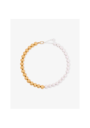 Womens Maje Two-Tone Brass Pearl Necklace