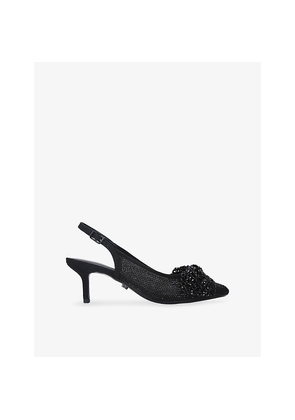 Womens Carvela Chiara Bow Woven Heeled Slingbacks