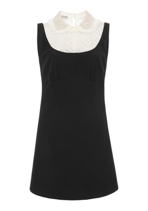 Miu Miu Embellished Organza-Detailed Cady Mini Dress - Moda Operandi