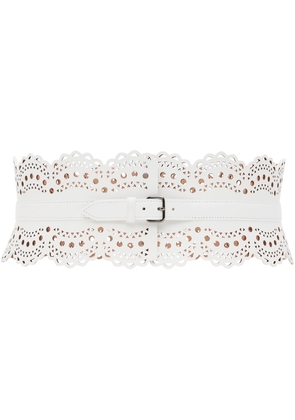ALAÏA White Openwork Bustier Belt