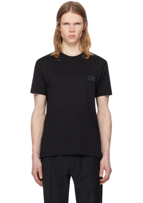 Dolce & Gabbana Black Cotton Branded Tag T-shirt