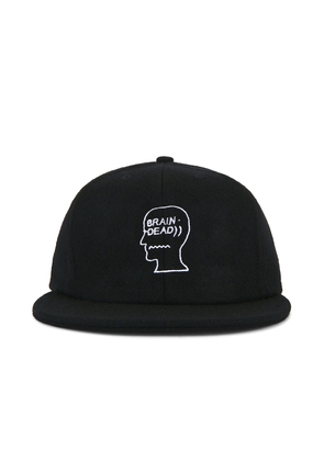 Brain Dead Flannel Logohead 6 Panel Hat in Black - Black. Size all.
