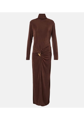Xu Zhi Gathered turtleneck maxi dress