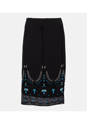 Xu Zhi Beaded jersey midi skirt