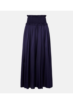 Zimmermann Dream shirred silk maxi skirt