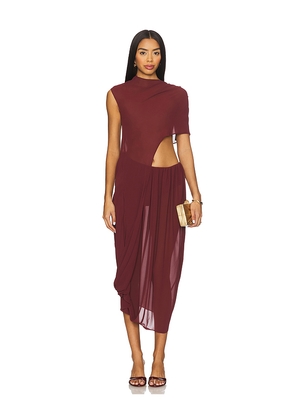 Camila Coelho Ada Maxi Dress in Burgundy. Size L. Also in M, S, XL, XXS.