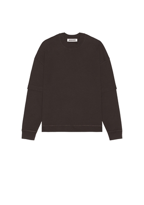 DARKPARK Troy Double Sleeve Tee in Brown. Size L. Also in S, XL/1X.