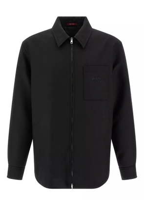 Gucci twill logo-lettering overshirt - Black