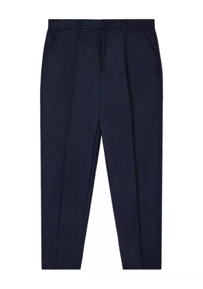 Emporio Armani logo-plaque wool trousers - Blue