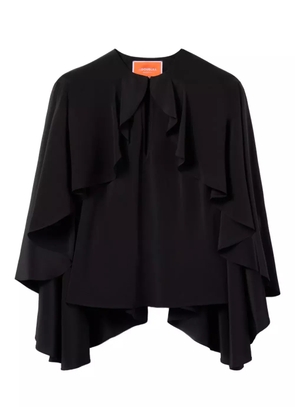 La DoubleJ ruffled silk blouse - Black