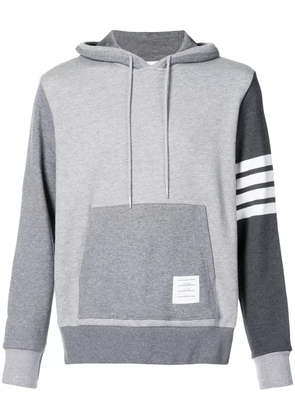 Thom Browne 4-Bar Tonal Fun-Mix Hoodie - Grey