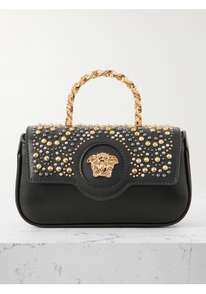 Versace - Embellished Leather Tote - Black - One size
