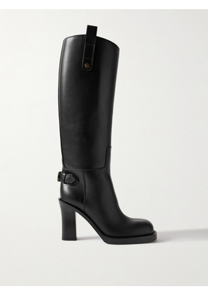 Burberry - Buckled Leather Knee Boots - Black - IT36,IT36.5,IT37,IT37.5,IT38,IT38.5,IT39,IT39.5,IT40,IT40.5,IT41