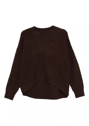 STAUD ribbed V-neck sweater - Brown