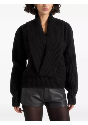 Manière De Voir Azra plunge knit sweater - Black