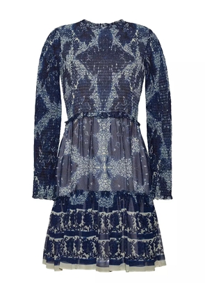 Cara Cara smocked ruffled dress - Blue