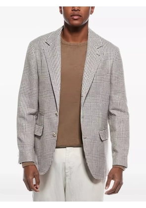 Brunello Cucinelli flap-pocket checked blazer - Grey