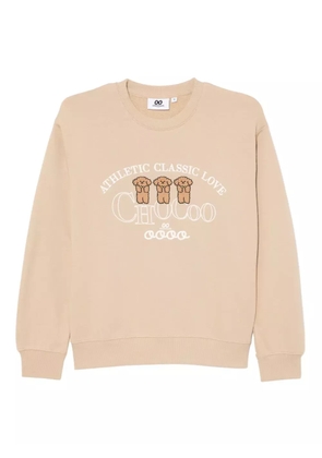 CHOCOOLATE puppy-embroidered sweatshirt - Neutrals