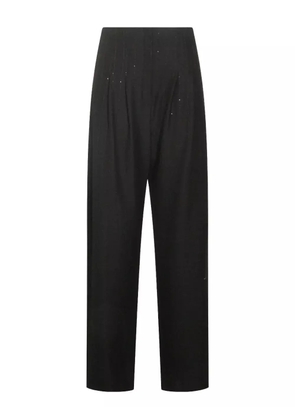 NISSA pleated sequin-detailed trousers - Black