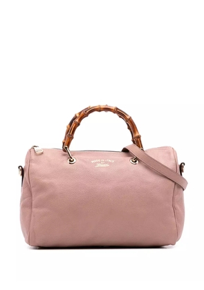 Gucci Pre-Owned 2016-2025 Medium Calfskin Bamboo Shopper Boston Bag satchel - Pink