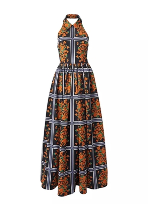 Carolina Herrera floral-print halterneck gown - Black