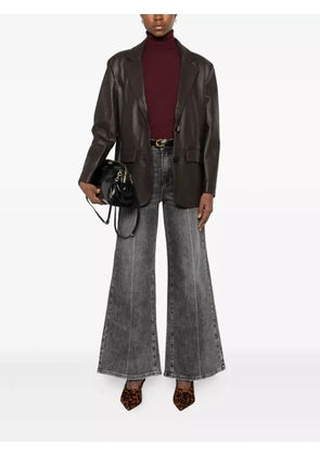 VICOLO short-sleeve roll-neck knitted top - Red