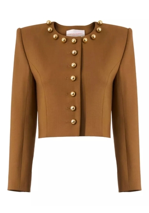 Carolina Herrera button-collar jacket - Brown