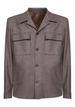 D4.0 buttoned patch-pocket shirt - Brown