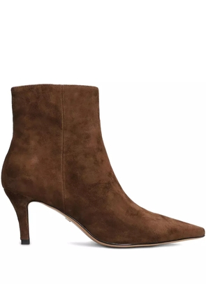 Lola Cruz 70mm Luzia pointed zip boots - Brown