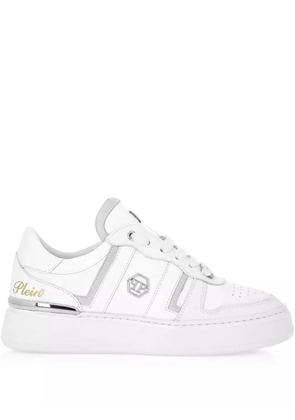 Philipp Plein striped low-top sneakers - White