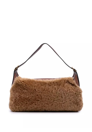 Celine Pre-Owned 2021 Shearling and Leather Romy shoulder bag - Brown