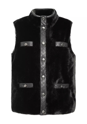 WEILL PARIS quilted bi-material sleeveless gilet - Black