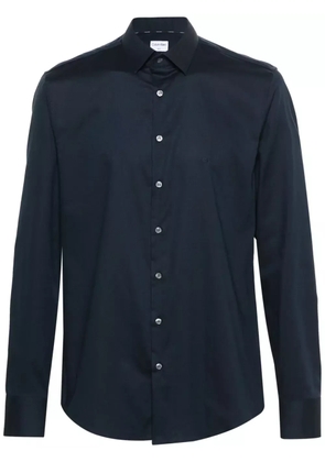 Calvin Klein monogram-embroidered cotton shirt - Blue