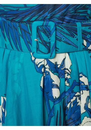 Samantha Sung leaf print dress - Blue