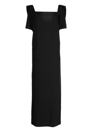 pushBUTTON bow-detailing square-neck dress - Black