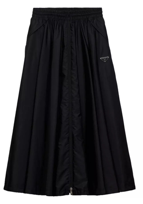Prada triangle-logo zipped maxi skirt - Black