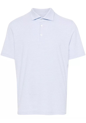 Fedeli Zero striped jersey polo shirt - Blue